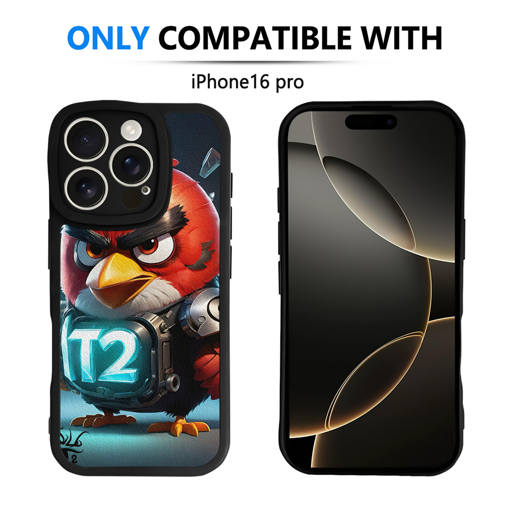（画像用） Angry Birds アングリーバード 【iPhone 16シリーズ対応】シリコンスマホケース（レザー調） 材質：シリコン